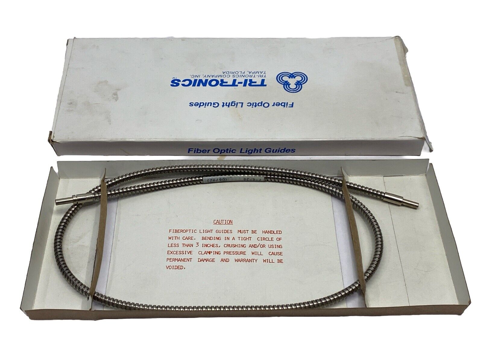Tri-Tronics F-E-36 Straight Glass Fiber Optic Light Guide 36" Length - Maverick Industrial Sales