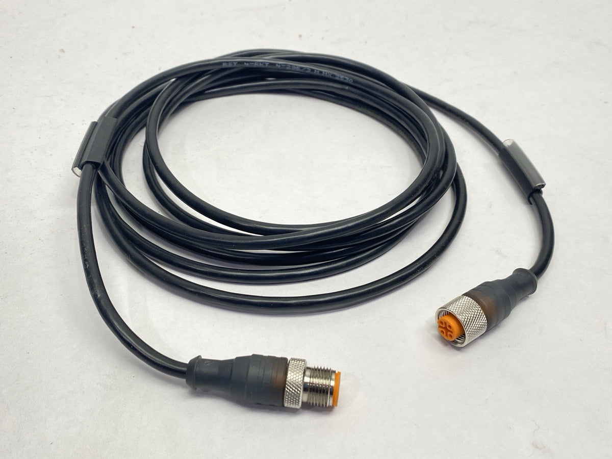 RST 4-RKT 4-295/3M | Lumberg Double Ended Cordset M12 4-Pin Male to Female 3m - Used - Maverick Industrial Sales