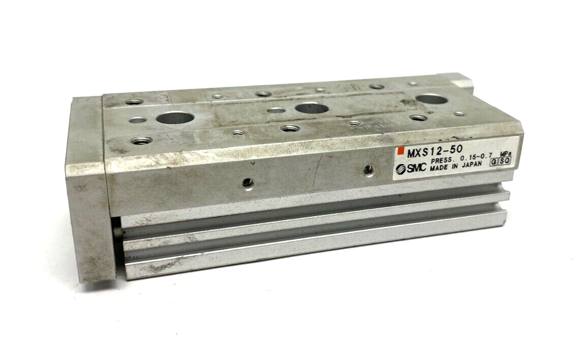 SMC MXS12-50 Guided Air Cylinder Table 12mm Bore 50mm Stroke - Used - Maverick Industrial Sales
