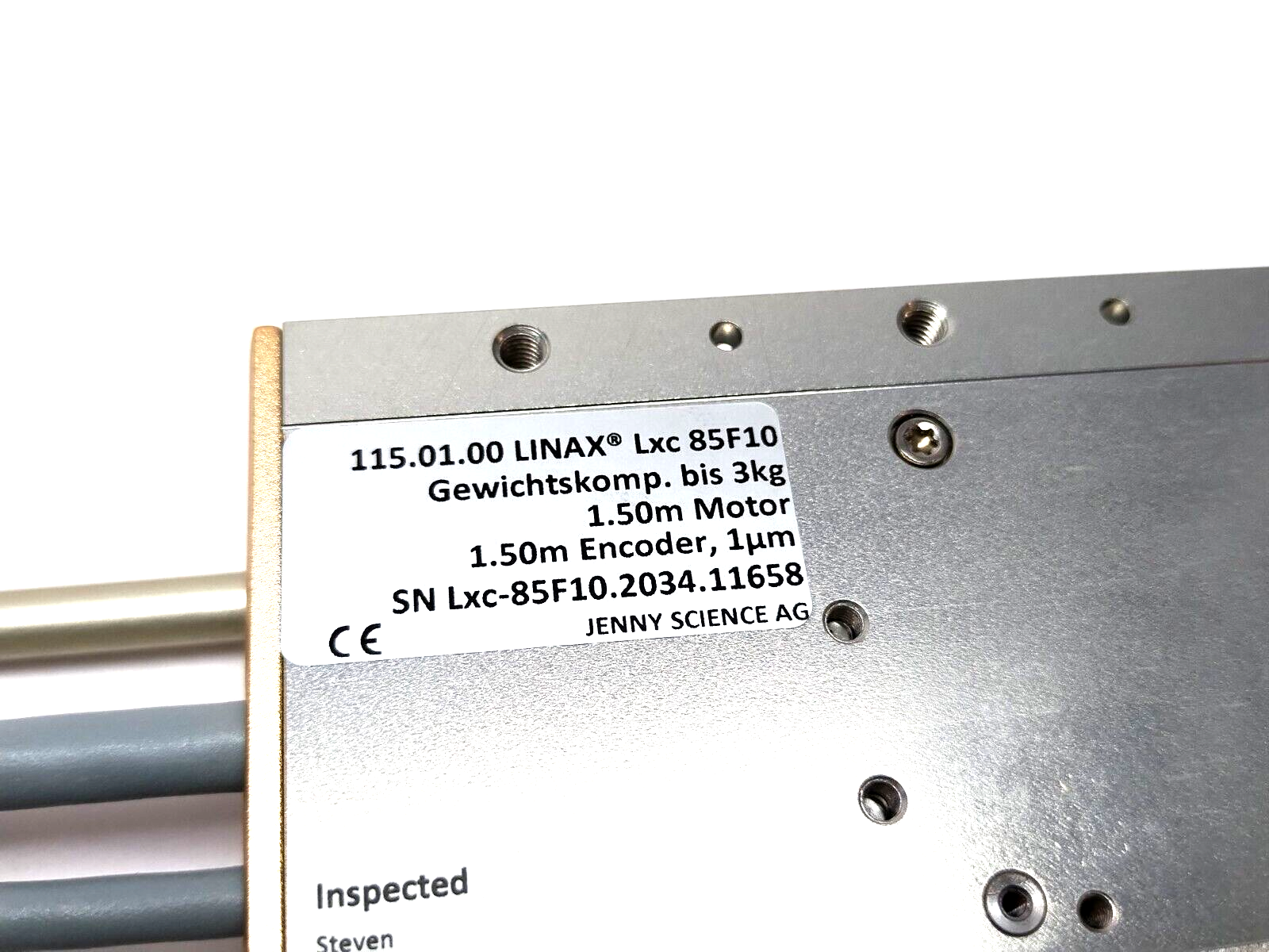 Jenny Science LINAX Lxc 85F10 Linear Motor Stage, 85mm Stroke, 10 N, 115.01.00 - New – Open box - Maverick Industrial Sales