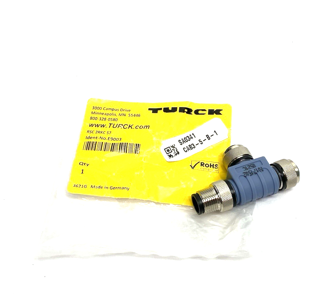 Turck RSC 2RKC 57 Eurofast DeviceNet™ Cable Connector Tee, M12, E9003 - Maverick Industrial Sales