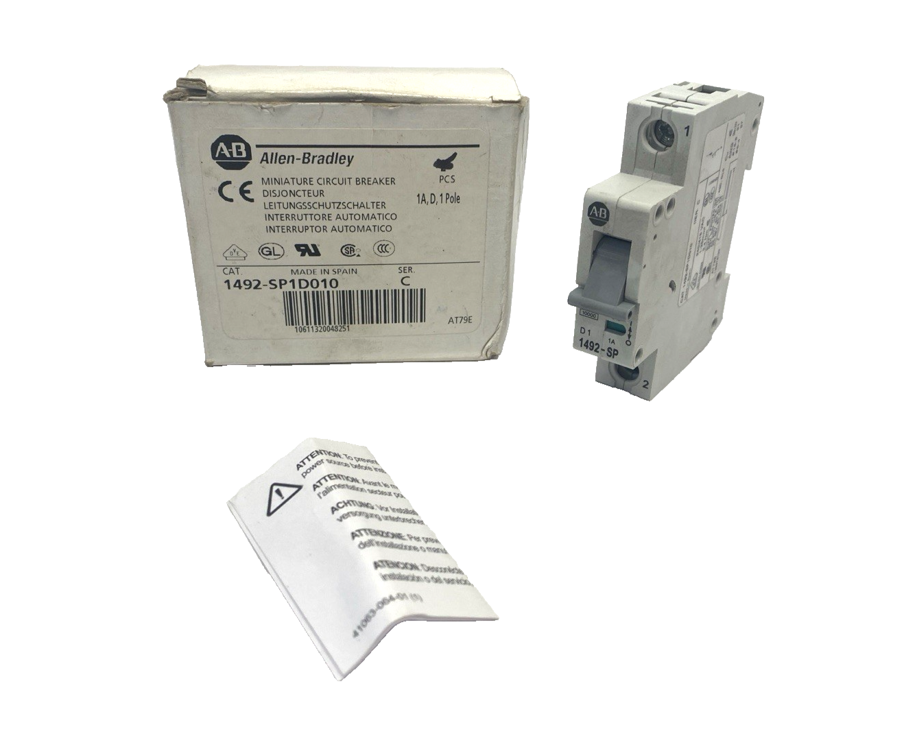 Allen Bradley 1492-SP1D010 Ser. C Miniature Circuit Breaker 1A 1-Pole - Maverick Industrial Sales