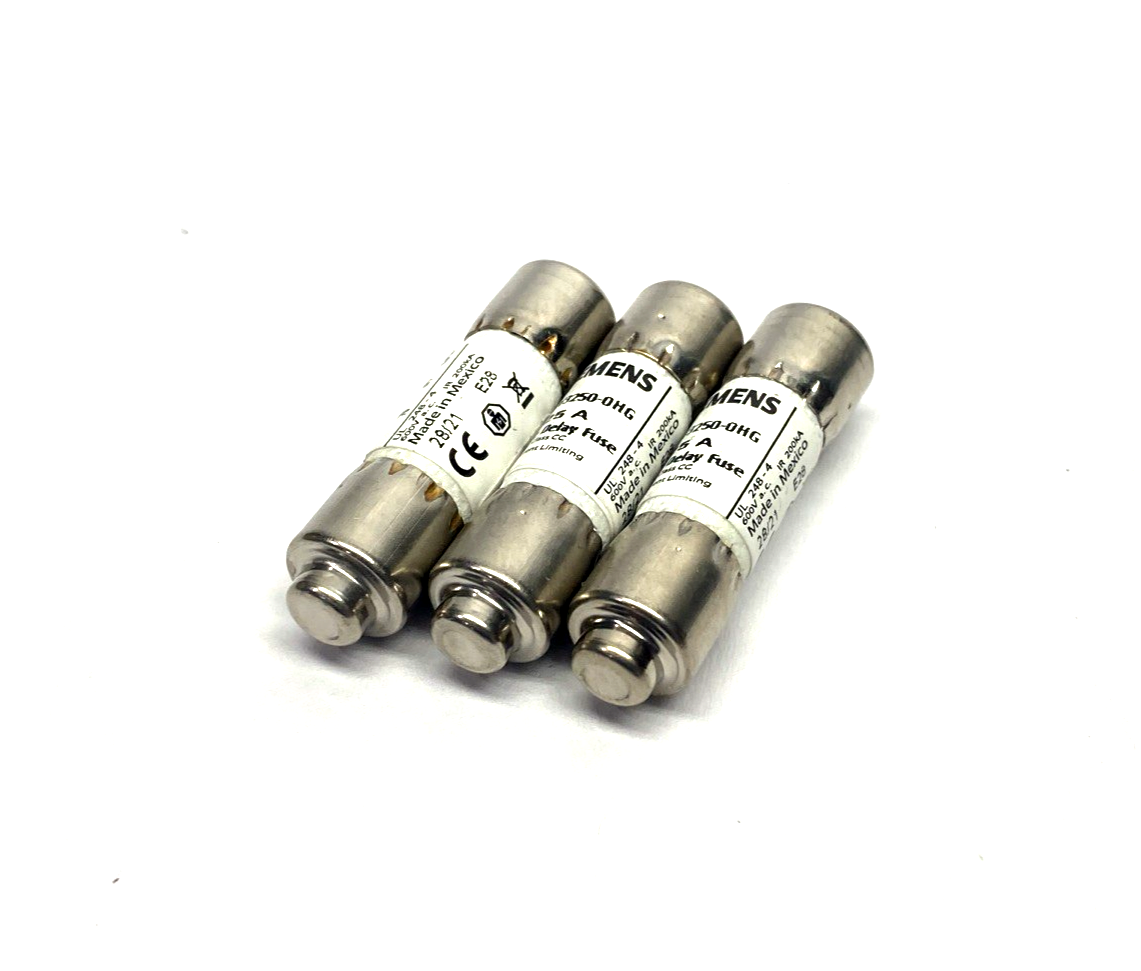 Siemens 3NW3250-0HG Fuse, Class CC Time-Lag Current-Limiting 600VAC 25A LOT OF 3 - Maverick Industrial Sales