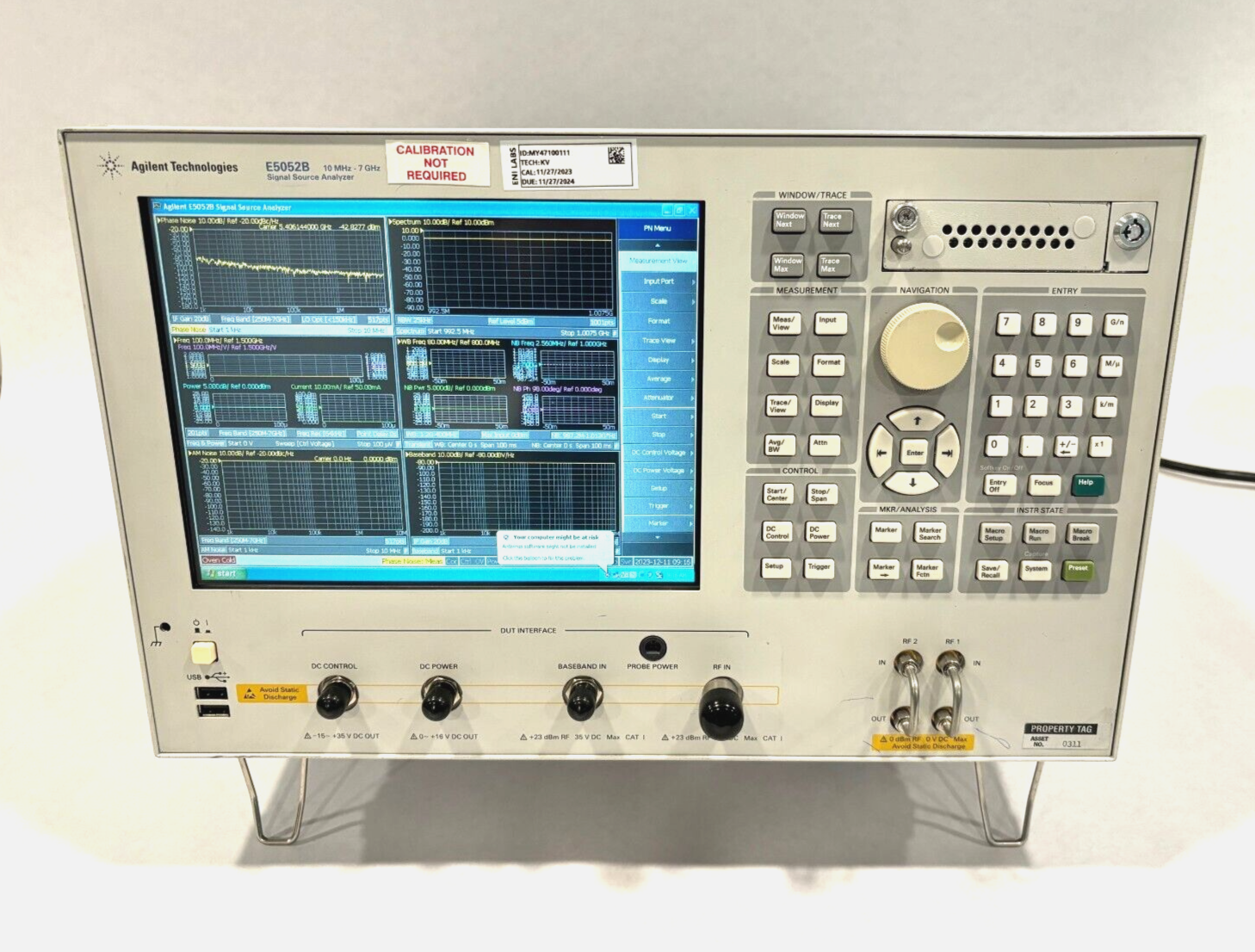 Agilent E5052B Signal Source Analyzer, 10 MHz - 7 GHz, MY47100111 - For parts or not working - Maverick Industrial Sales