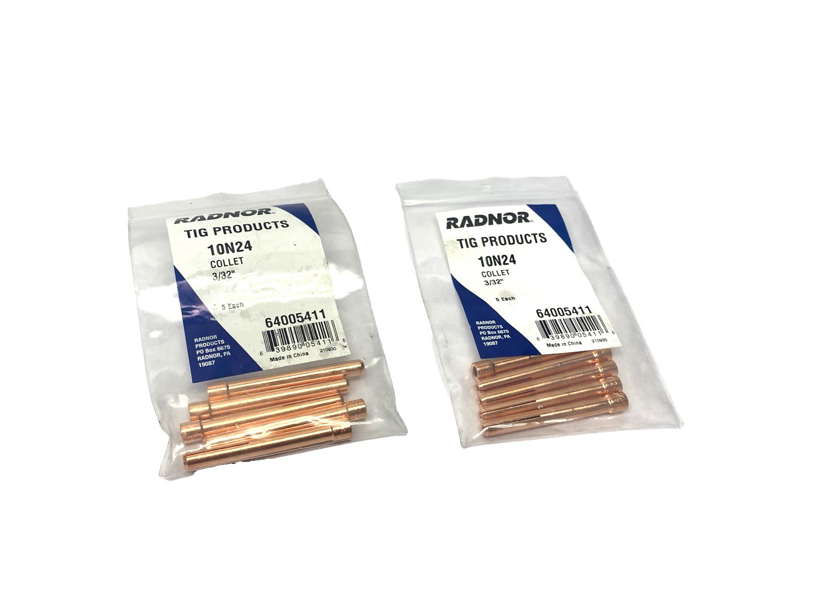 Radnor 10N24 Tig Welding Collet, 3/32" 640055411 LOT OF 10 - Maverick Industrial Sales