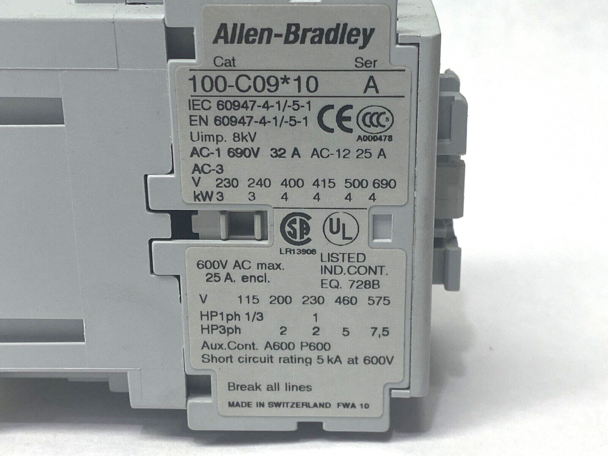 100-C09D10 Ser. A | Allen Bradley IEC Contactor 24VDC - Used - Maverick Industrial Sales