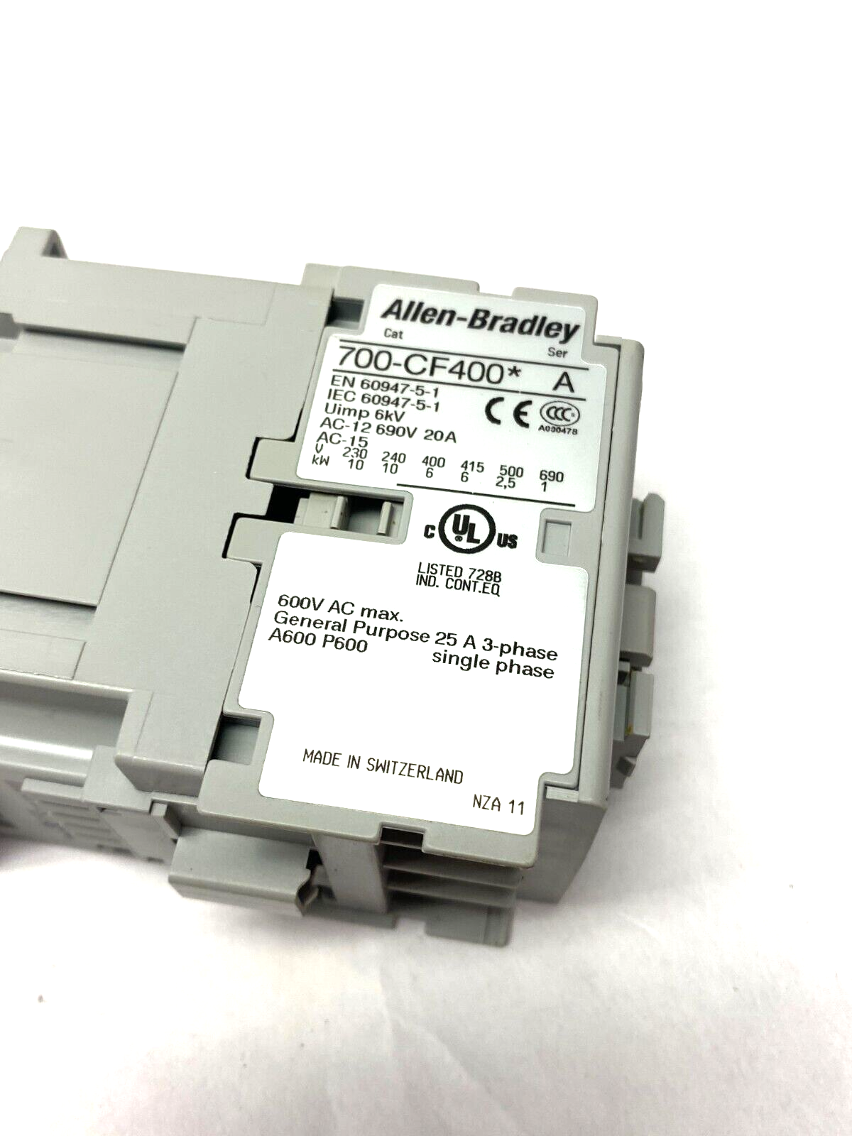 Allen Bradley 700-CF400D Ser. A Contactor 20A 690V - Used - Maverick Industrial Sales