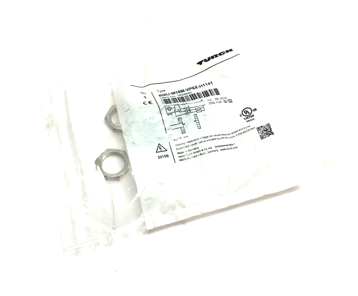 Turck BI8U-M18M-VP6X-H1141 Inductive Proximity Switch Extended Distance 1634945 - New - Maverick Industrial Sales