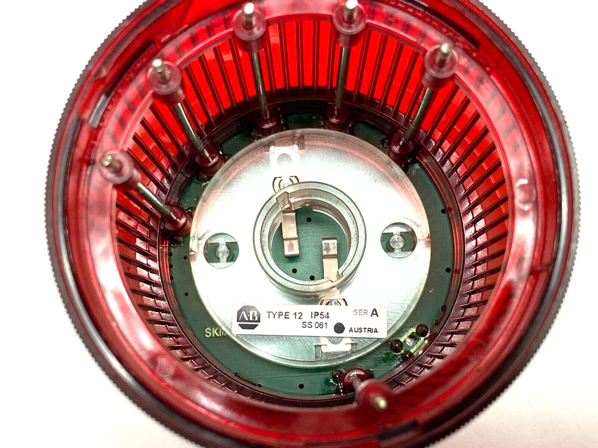855T-B24DN4 | Allen Bradley Ser. A Steady Incandescent Stack Light Red 24V NO BULB - Used - Maverick Industrial Sales