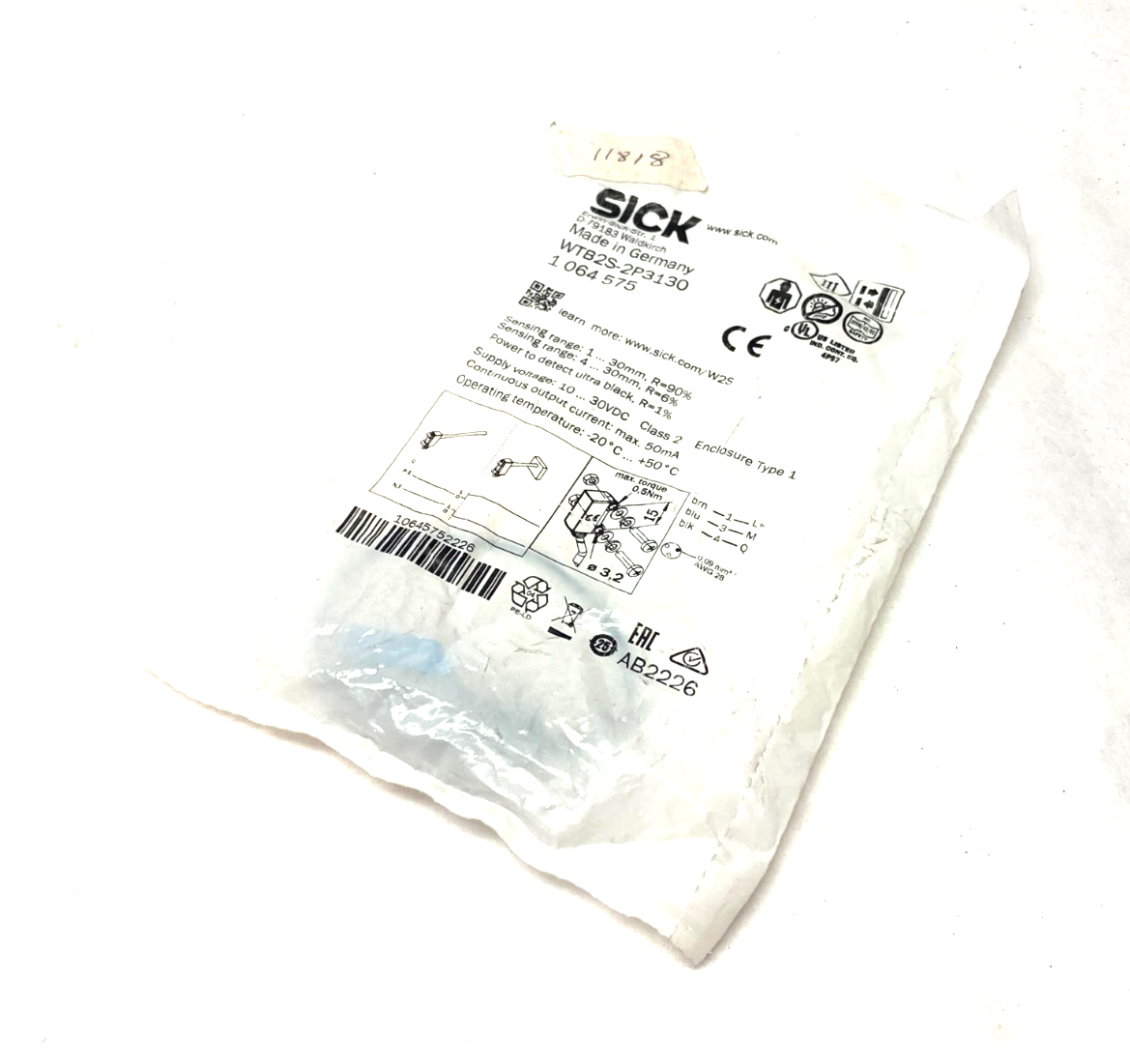 Sick WTB2S-2P3130 Photoelectric Proximity Sensor 1064575 - New - Maverick Industrial Sales