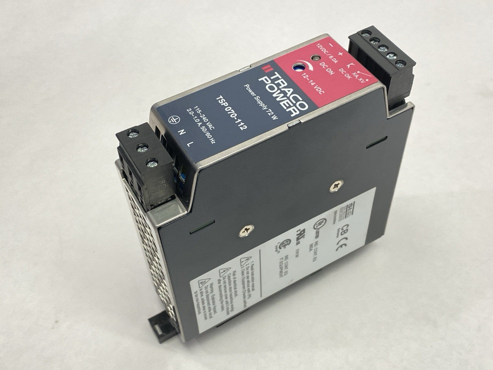 TSP 070-112 | Traco Power Industrial Power Supply DIN Rail 6A 12VDC 72W - Used - Maverick Industrial Sales