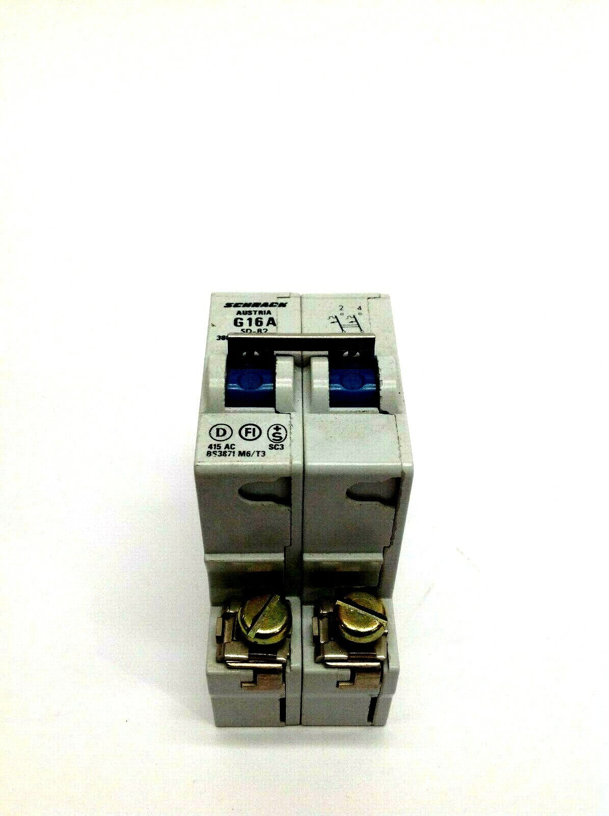 Schrack SD-82 G 16A 2 Pole Din Rail Circuit Breaker 415 VAC - Maverick Industrial Sales