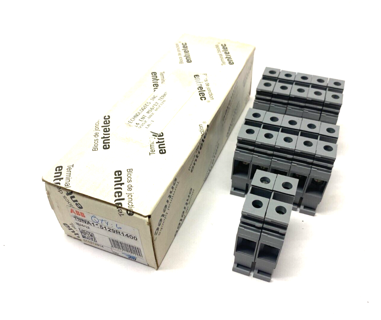 1SNA115129R1400 | ABB Entrelec Feed-Through Terminal Block Gray 12mm BOX OF 12 - New Other - Maverick Industrial Sales