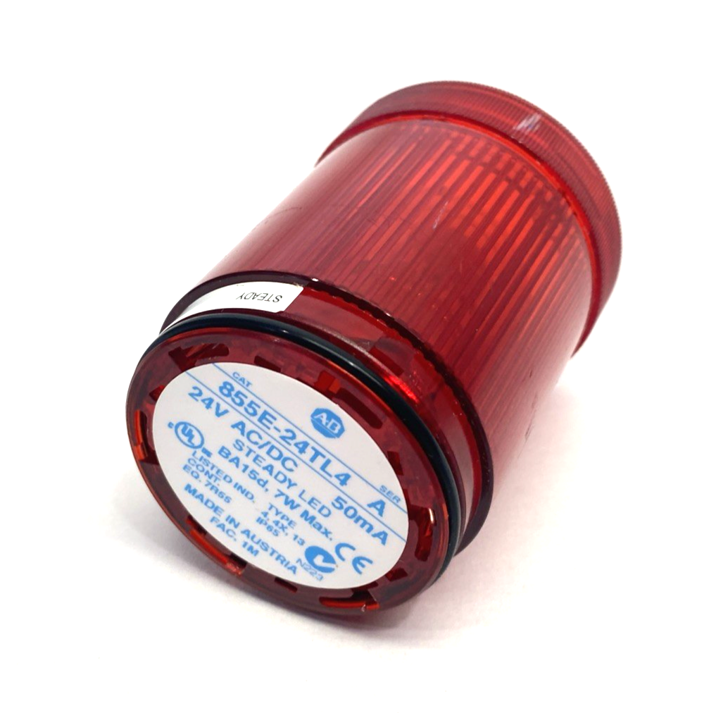 Allen Bradley 855E-24TL4 Ser. A Steady LED Stack Light Module 50mm Red 24V AC/DC - Maverick Industrial Sales