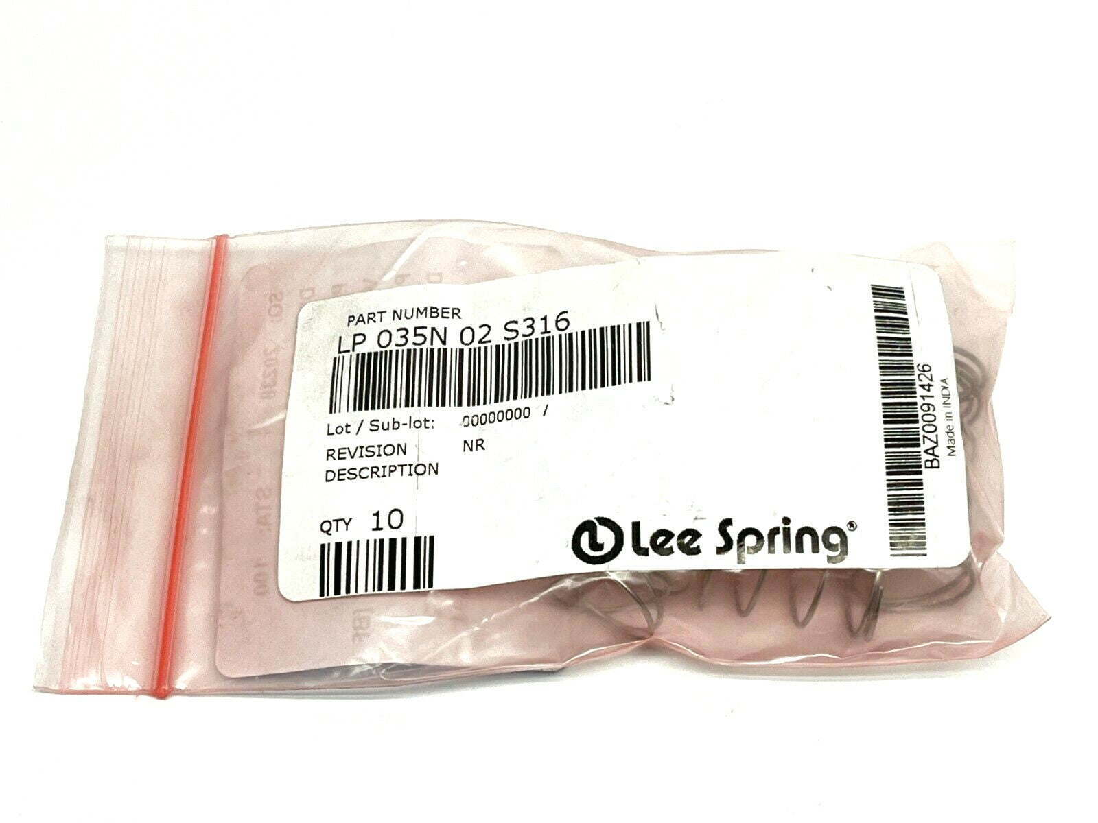 Lee Spring LP 035N 02 S316 Compression Spring 1" x .72" OD LOT OF 9 - Maverick Industrial Sales