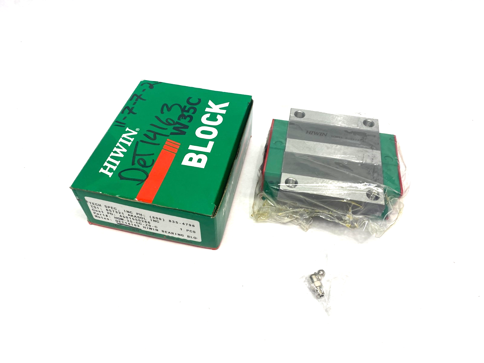 Hiwin HGW35CC Z0C Linear Guideway Block Bearing - Maverick Industrial Sales