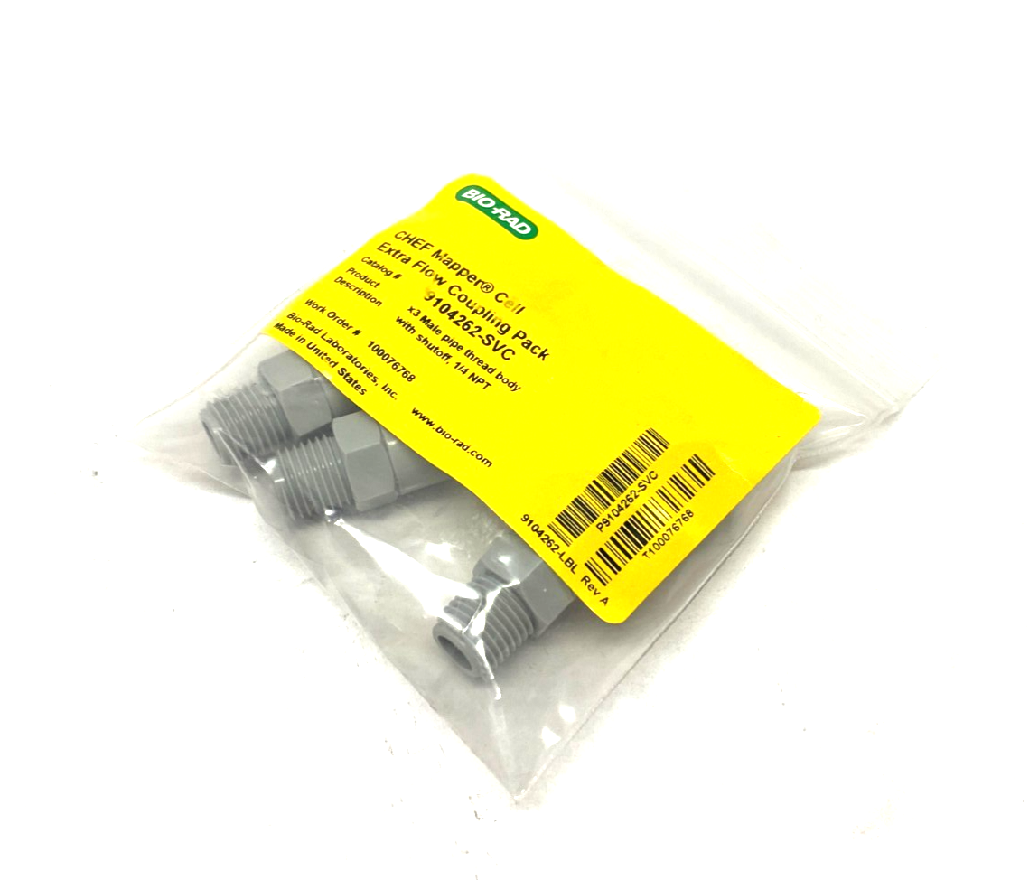 Bio Rad 9104262-SVC Extra Flow Coupling 1/4" NPT for CHEF Mapper Cell PKG OF 3 - Maverick Industrial Sales