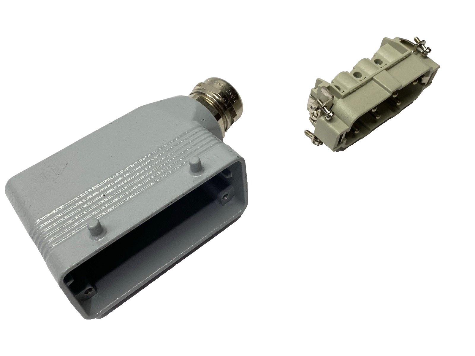 ILME CPM-06 Male Rectangular Insert 6-Pin w/ MHO-16.25 Connector Hood M25 Entry - Maverick Industrial Sales