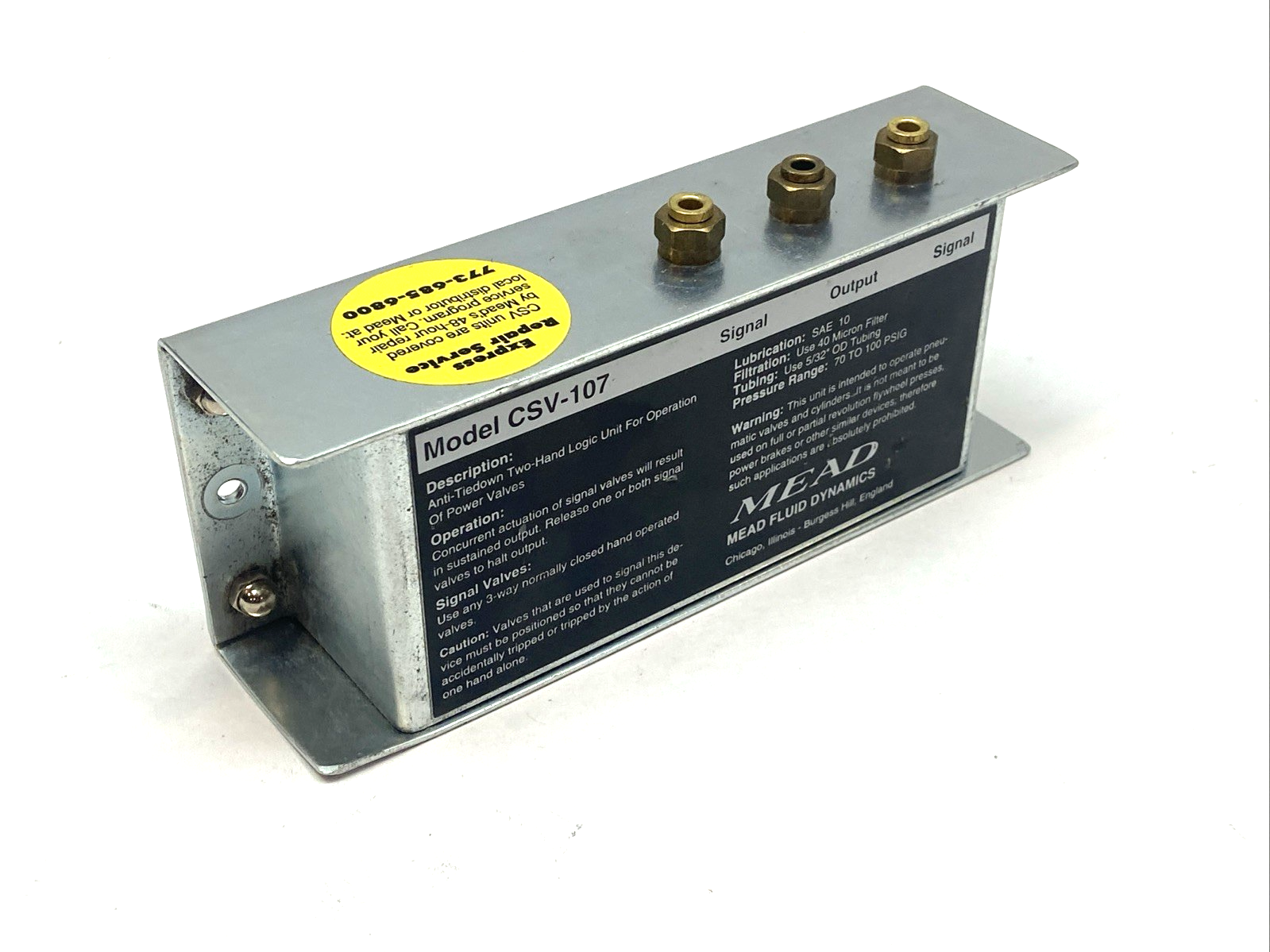 Mead CSV-107 Two-Hand Control Remote Logic Unit 70-100PSI - Maverick Industrial Sales