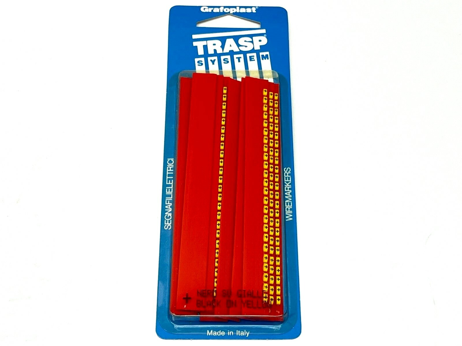 Grafoplast 117P80BY Trasp System Wire Markers + Black on Yellow 10 Strips - Maverick Industrial Sales