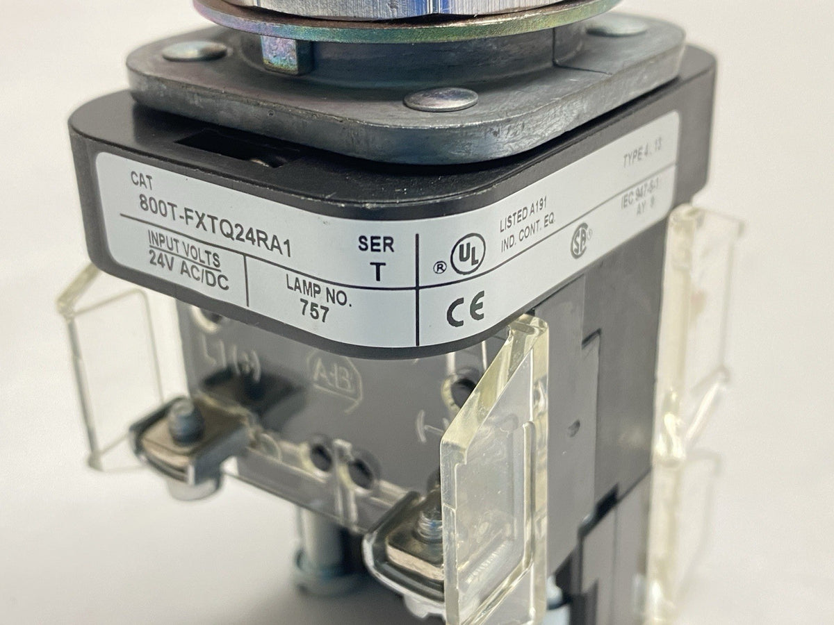 800T-FXTQ24RA1 | Allen Bradley Ser T Mushroom Pushbutton Illuminated Red 24V - Used - Maverick Industrial Sales