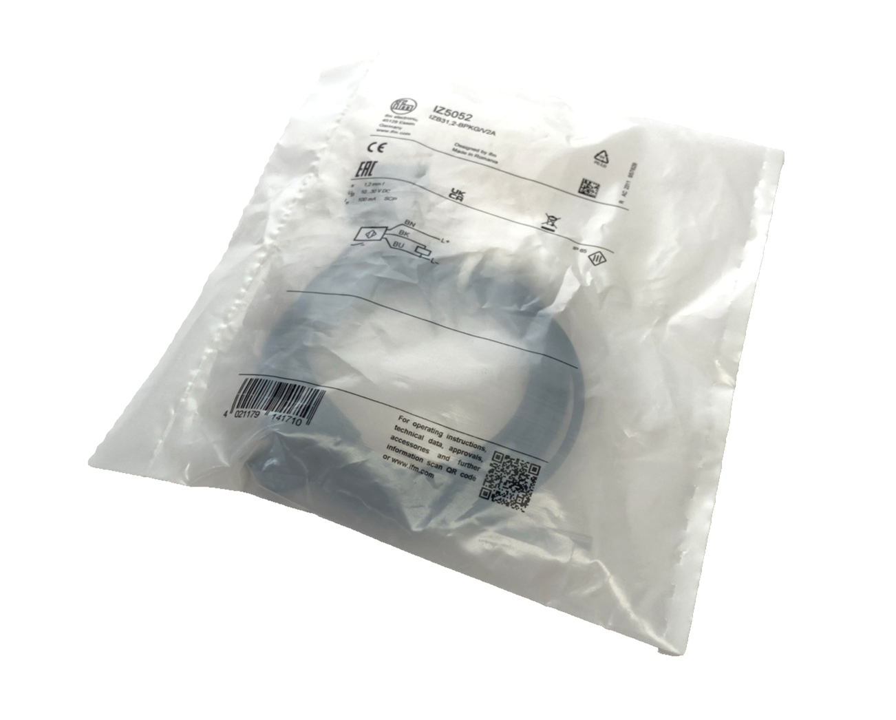 ifm IZ5052 Inductive Sensor 4mm Diameter IZB31,2-BPKG/V2A - New - Maverick Industrial Sales