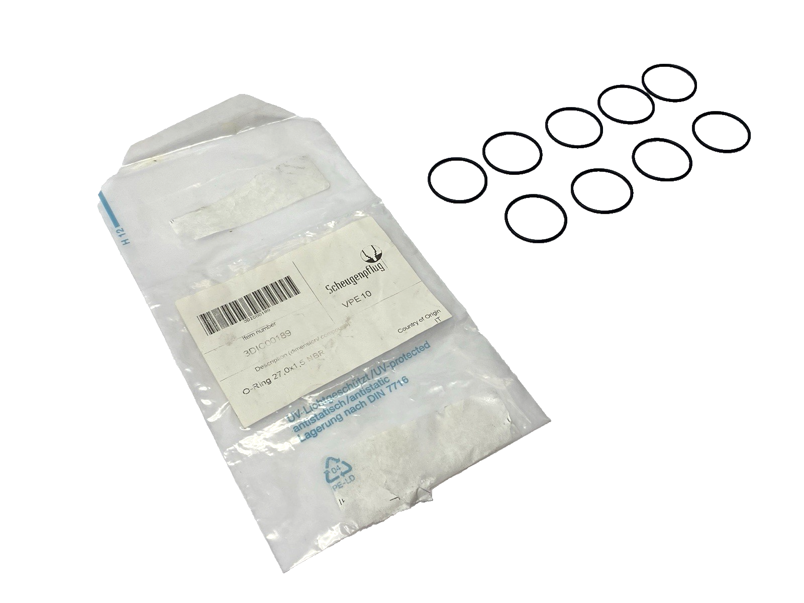 Scheugenpflug 3DIC00189 O-Ring 27mm x 1.5mm NBR LOT OF 9 - Maverick Industrial Sales