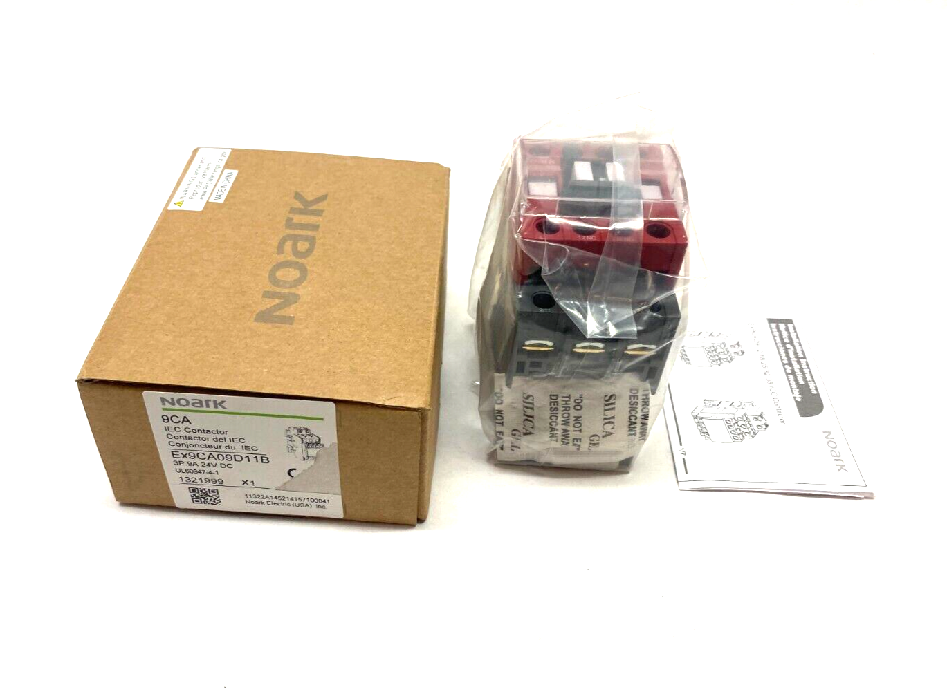 Noark Ex9CA09D11B Safety IEC Contactor 3-Pole 9A 24VDC 1321999 - Maverick Industrial Sales