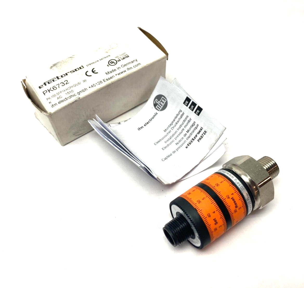 PK6732,PK-100-SFP14-HCPKG/US/ /W | Ifm PK6732 Pressure Switch Intuitive Switch Point PK-100-SFP14-HCPKG/US/ /W- New – Open box - Maverick Industrial Sales