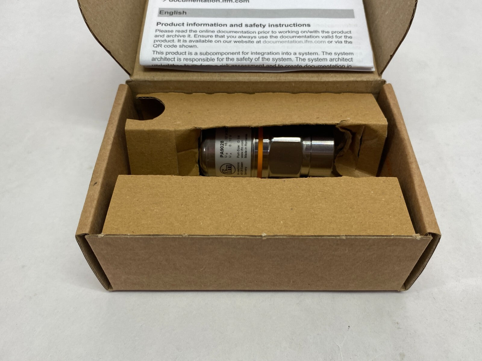 Ifm PA9028 Pressure Transmitter Ceramic Measuring Cell PA-,25BRBR14-B-DVG/US/V - New – Open box - Maverick Industrial Sales