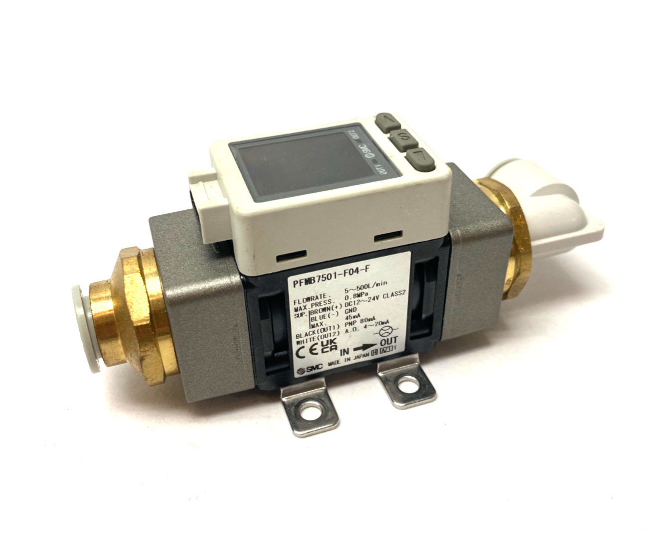 PFMB7501-F04-F | SMC Digital Air Flow Switch 5~500L/min, Dual-Color - New – Open box - Maverick Industrial Sales