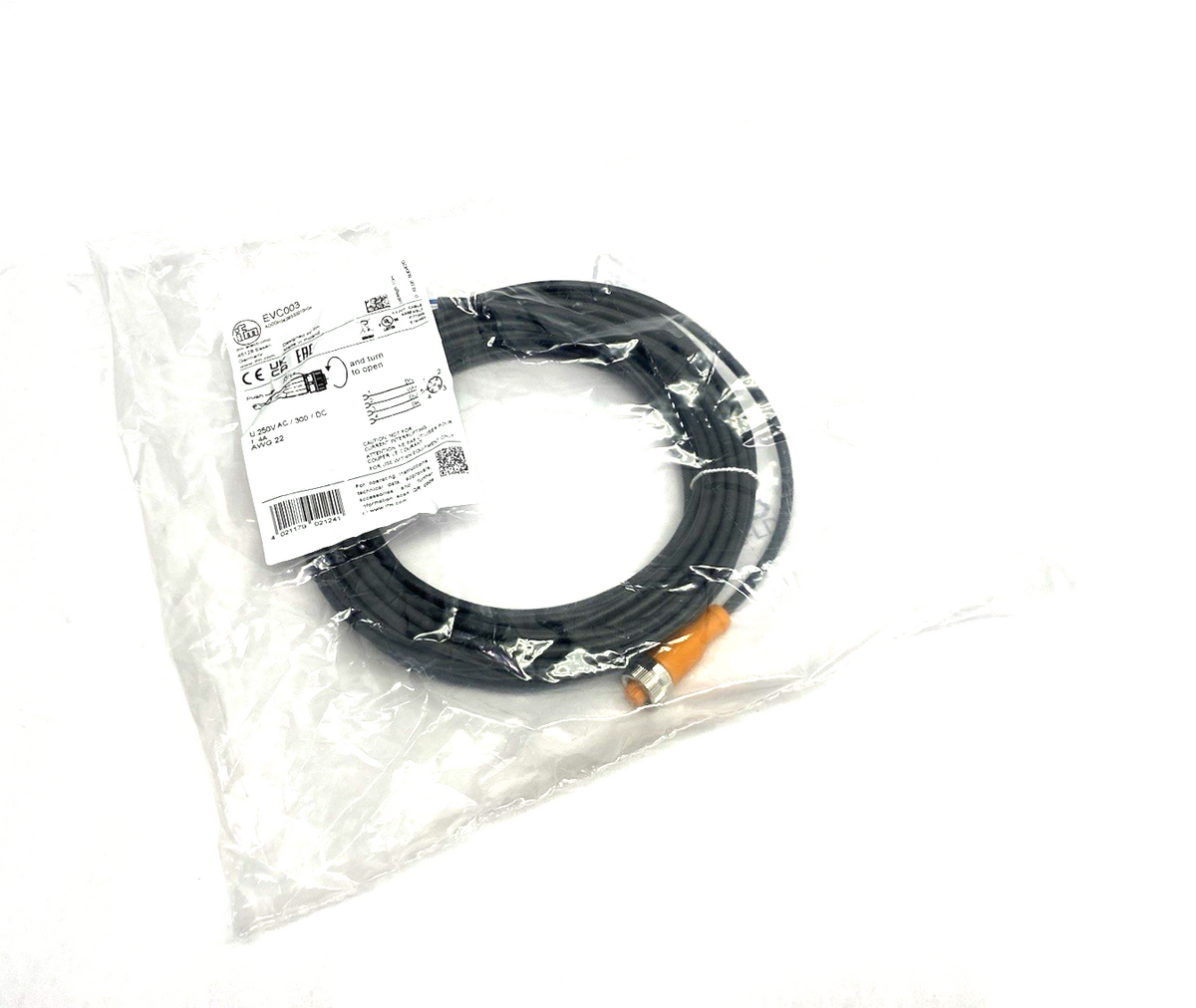Ifm EVC003 Single Ended Female Cordset 10m M12 ADOGH040MSS0010H04 - Maverick Industrial Sales