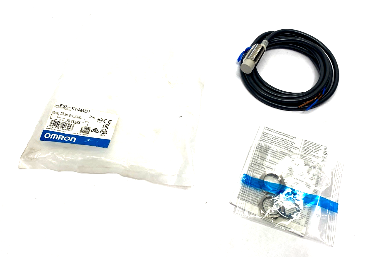 Omron E2E-X14MD1 Proximity Sensor 12-24VDC 2m - New – Open box - Maverick Industrial Sales