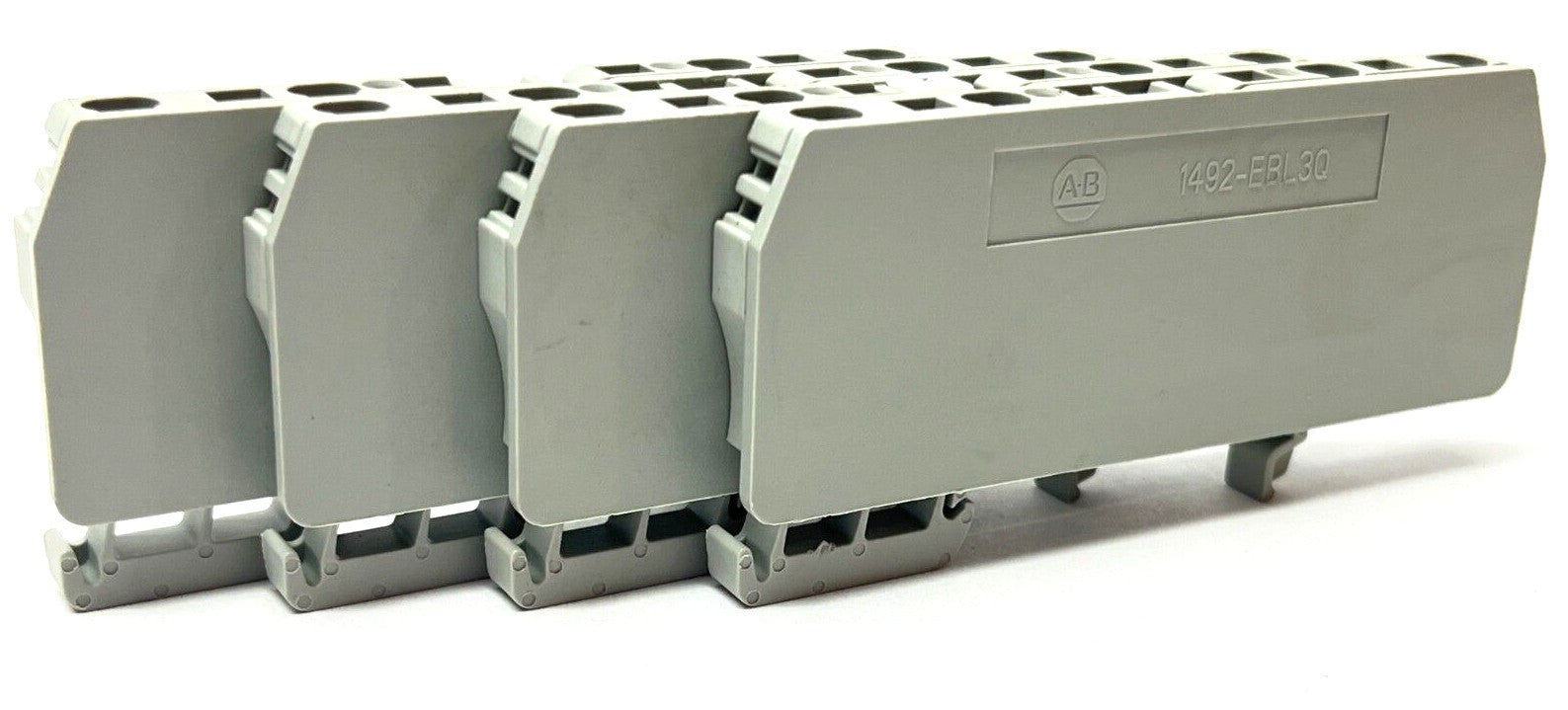 1492-L3Q,1492-EBL3Q | Allen Bradley 1492-L3Q Terminal Block w/ 1492-EBL3Q Cover LOT OF 4 - Used - Maverick Industrial Sales