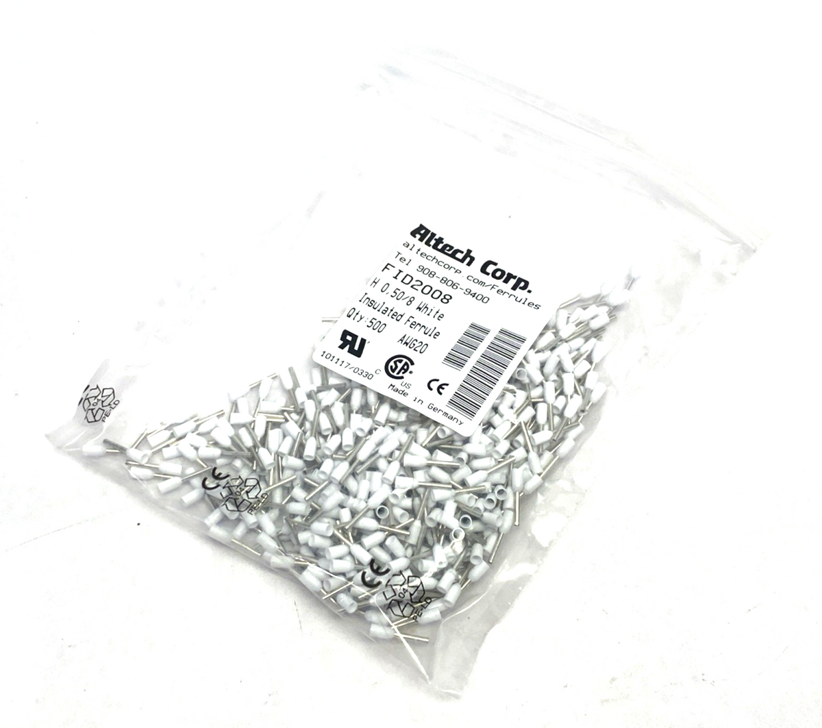 FID2008 | Altech Insulated Crimp Ferrule 20AWG/0.5sqmm 500-PACK - New - Maverick Industrial Sales