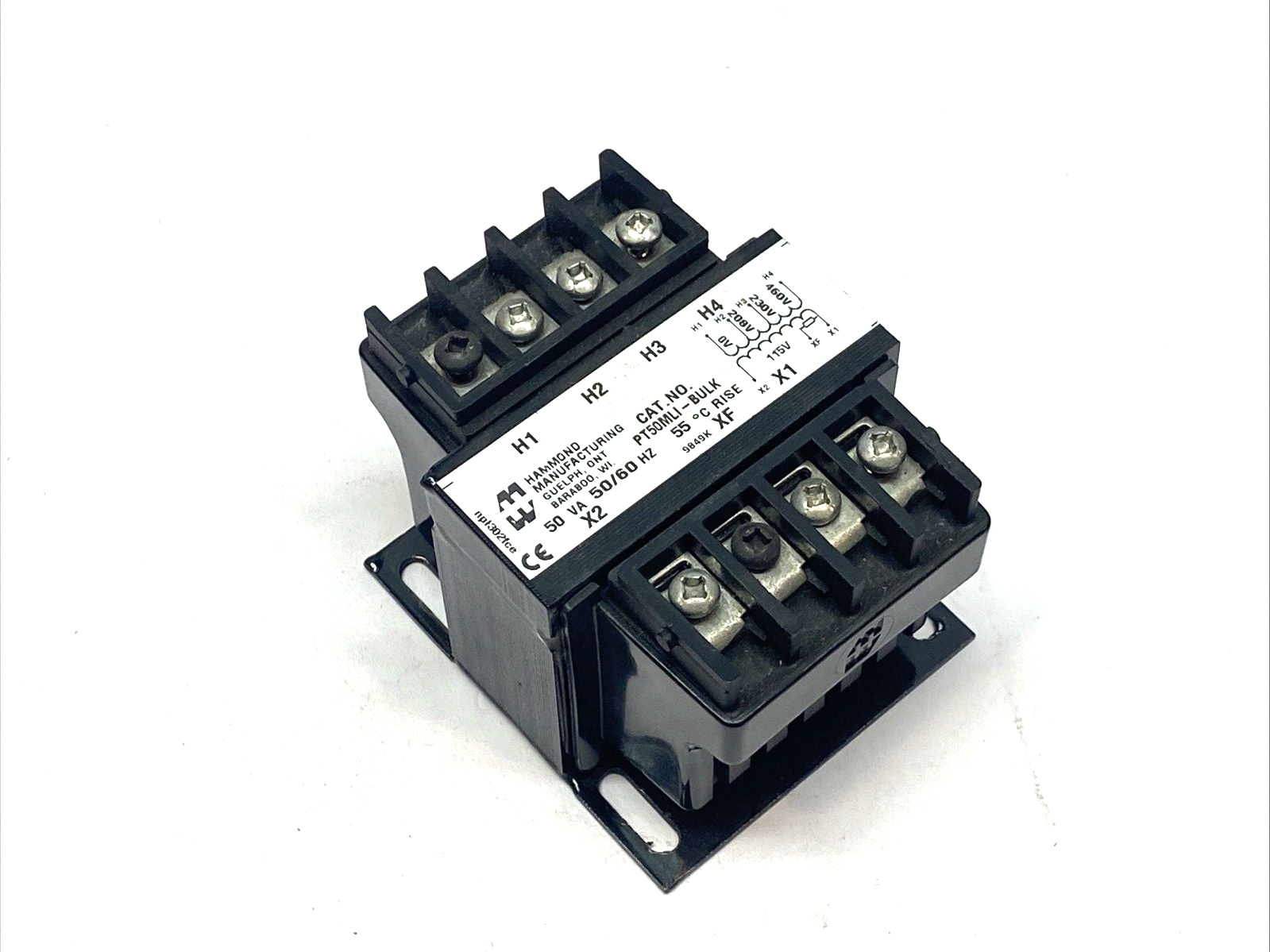 Hammond PT50MLI - BULK Industrial Control Transformer 50VA 208/230/460V to 115V - Maverick Industrial Sales
