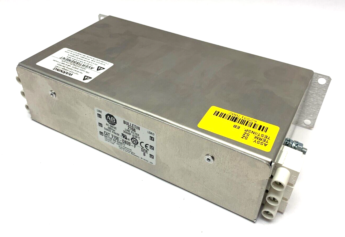2198-DB20-F | Allen Bradley Ser. B 3-Phase AC Drive Line Filter 20A 480VAC - Used - Maverick Industrial Sales