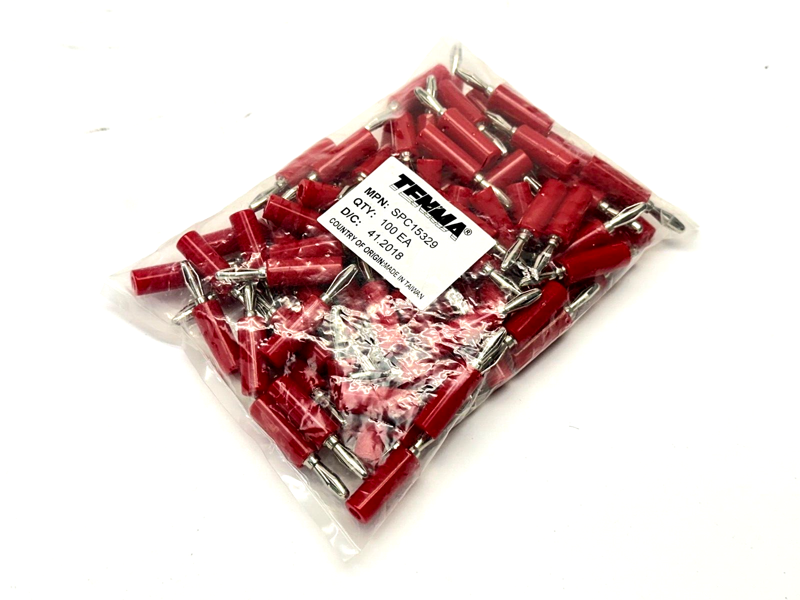 SPC15329 | Tenma Banana Test Connector Plug Red LOT OF 100 - New - Maverick Industrial Sales