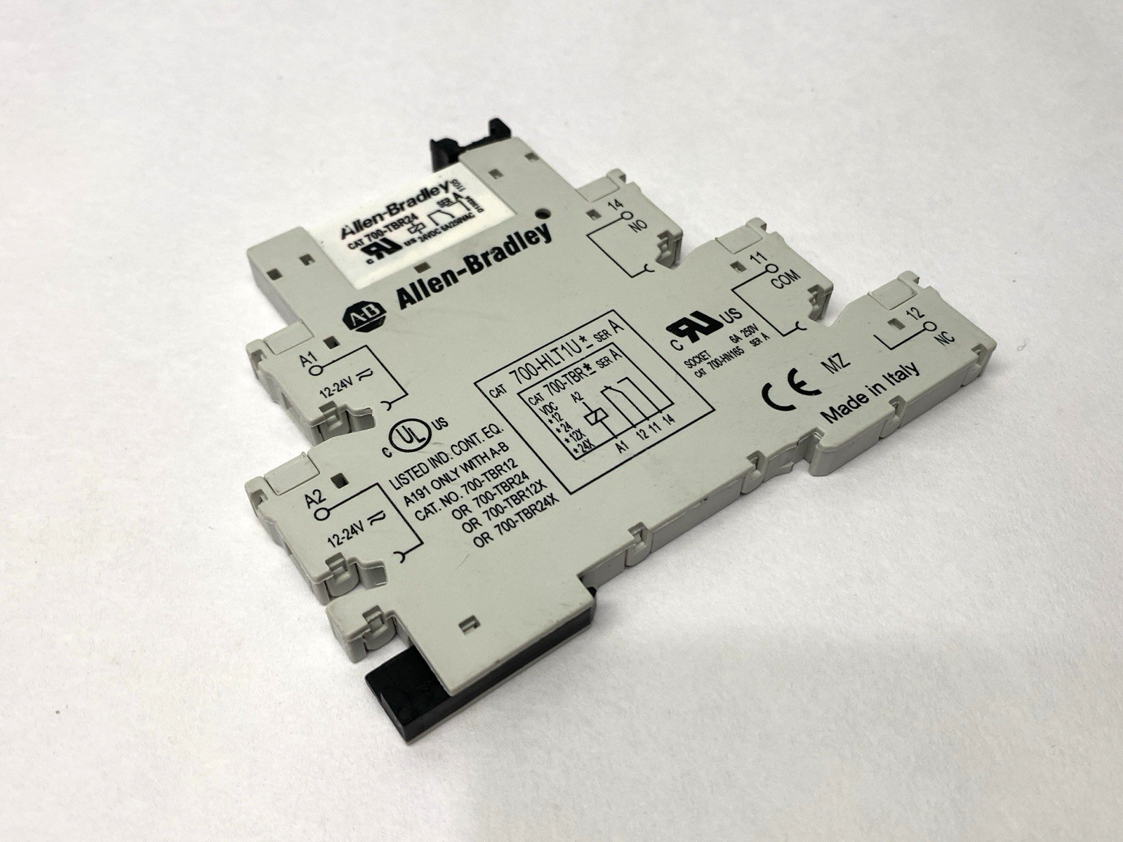 Allen Bradley 700-HLT1U24 Ser. A Terminal Block Relay w/ 700-TBR24 Ser. A Relay - Maverick Industrial Sales