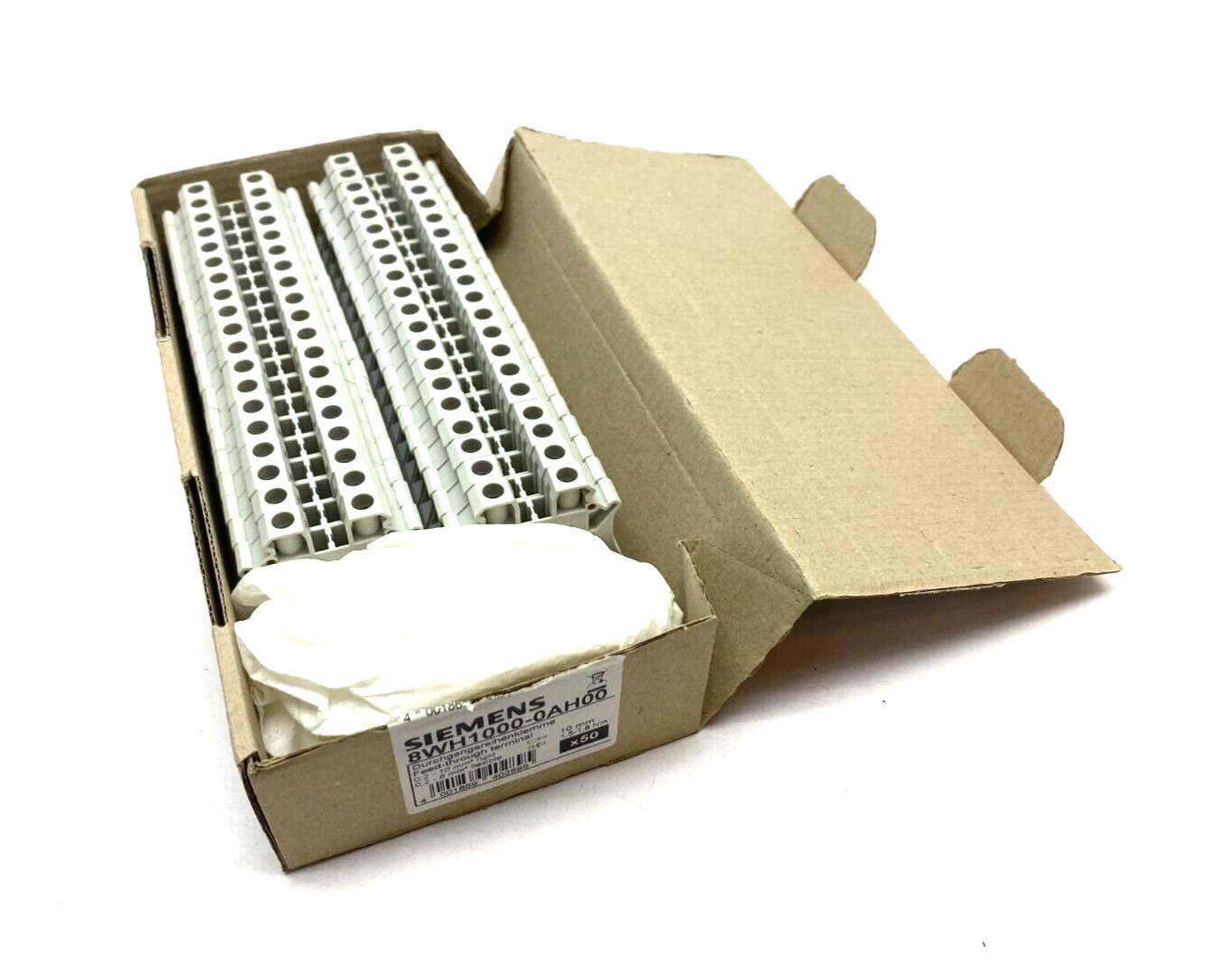 Siemens 8WH1000-0AH00 Feed-Through Terminal Block Gray 6mm BOX OF 43 - Maverick Industrial Sales
