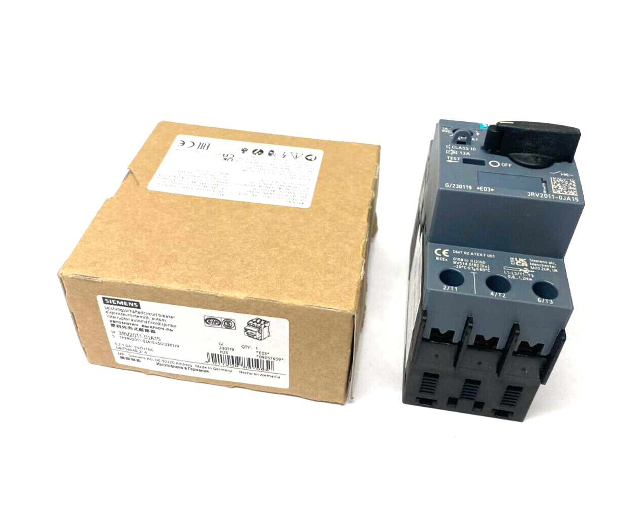 Siemens 3RV2011-0JA15 SIRIUS Motor Protection Circuit Breaker 0.7-1.0A - Maverick Industrial Sales
