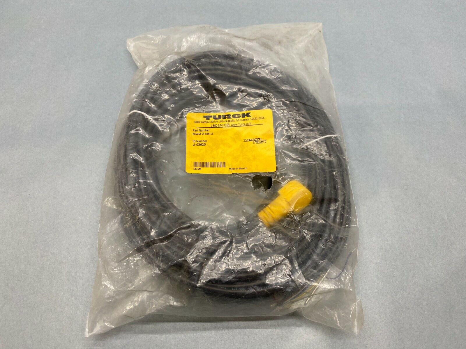 Turck BKWM 14-836-15 Versafast Cordset M16 Right Angle 14 Pin Female U-03620 - New – Open box - Maverick Industrial Sales
