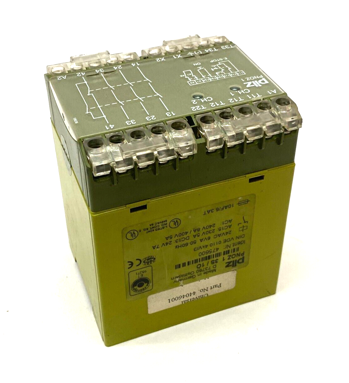 PNOZ 1 3S / 1Ö, 475600 | Pilz PNOZ 1 3S / 1Ö Safety Relay 24VAC 6VA 50-60Hz 475600 - Used - Maverick Industrial Sales