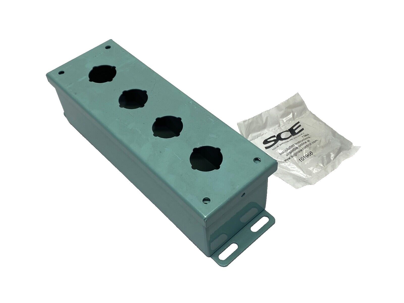 SCE SCE-4PB Pushbutton Enclosure 4-Hole PAINTED PASTEL GREEN - Maverick Industrial Sales