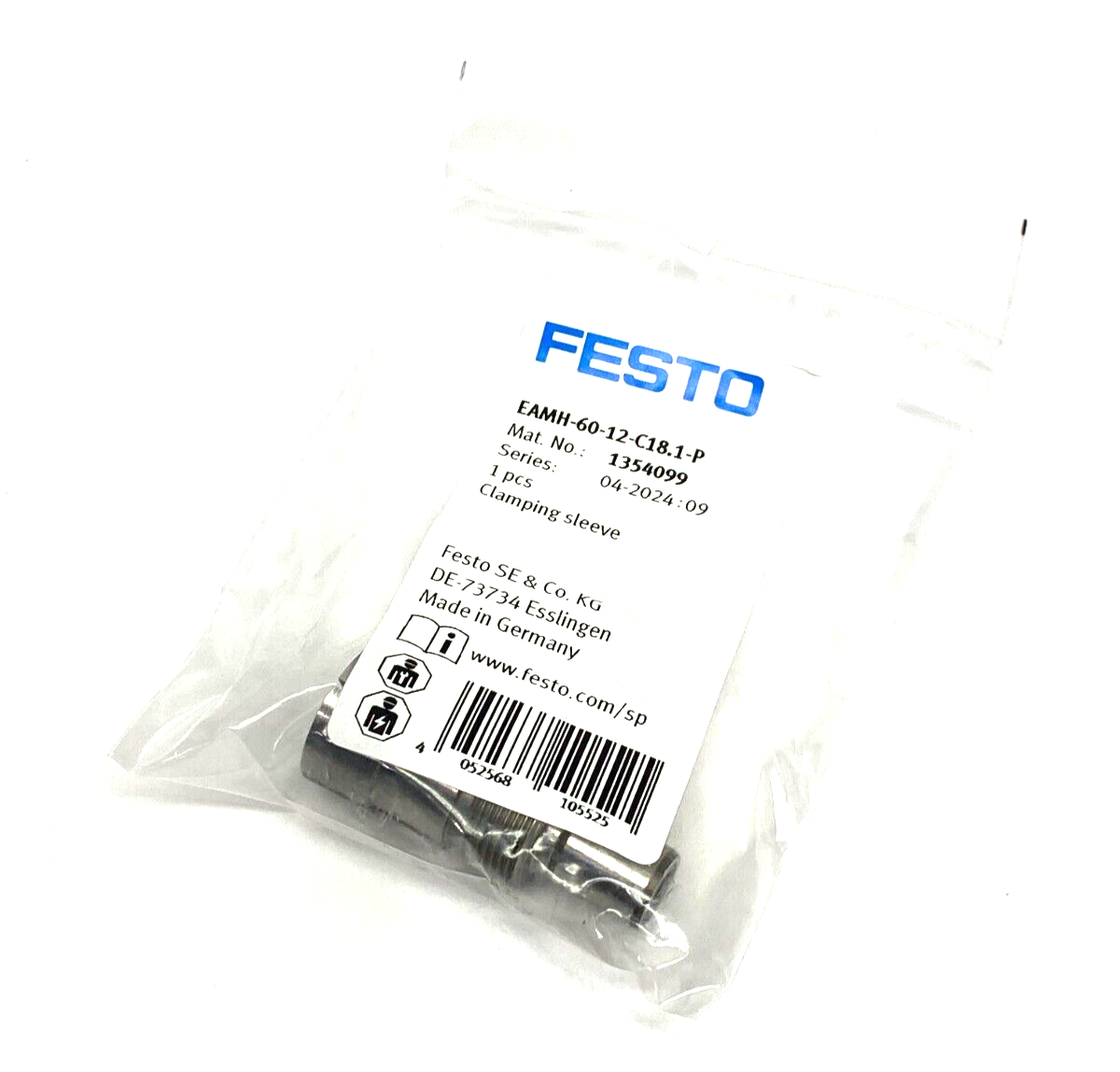 Festo EAMH-60-12-C18.1-P Clamping Sleeve Size 60 1354099 - New - Maverick Industrial Sales