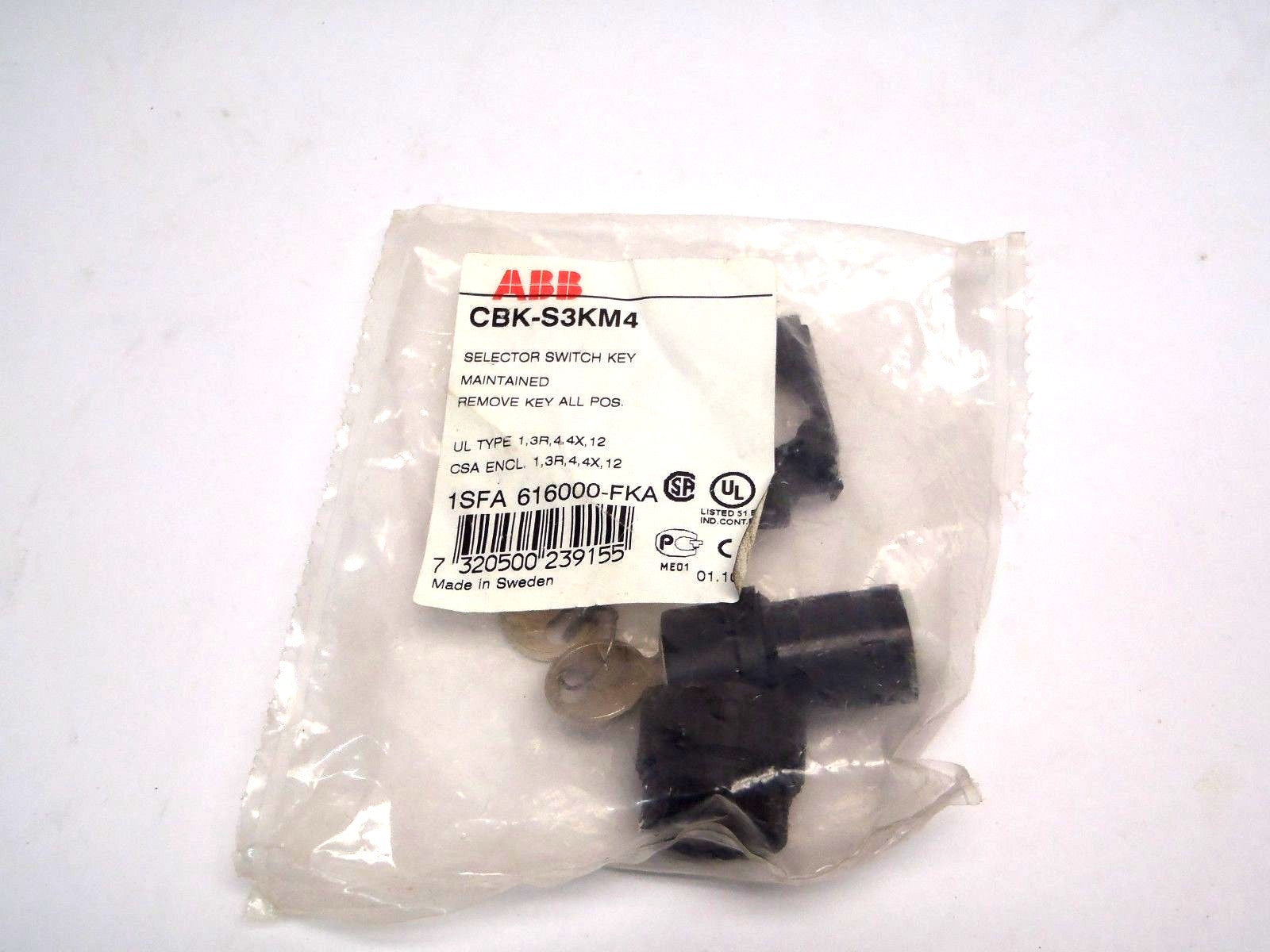 ABB CBK-S3KM4 Keyed Selector Switch 3 Position - New - Maverick Industrial Sales