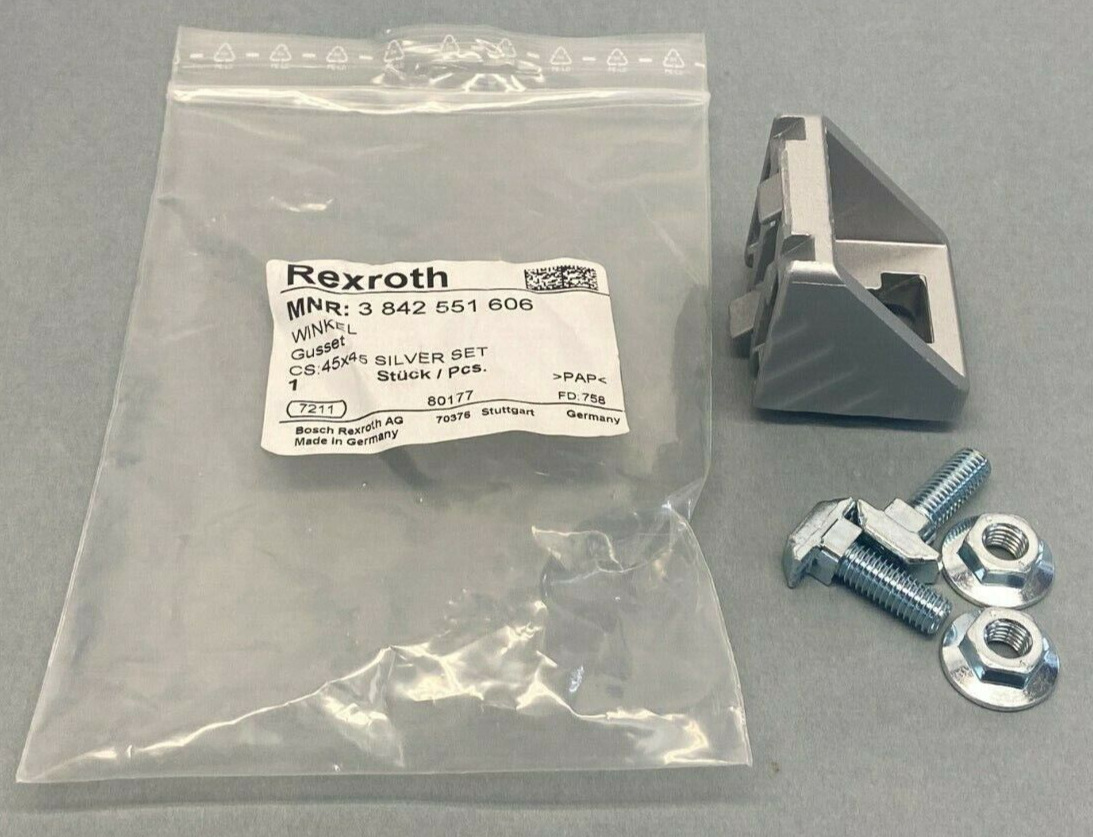 Bosch Rexroth 3842551606 Gusset 45x45 w/ T-head Bolts - New - Maverick Industrial Sales