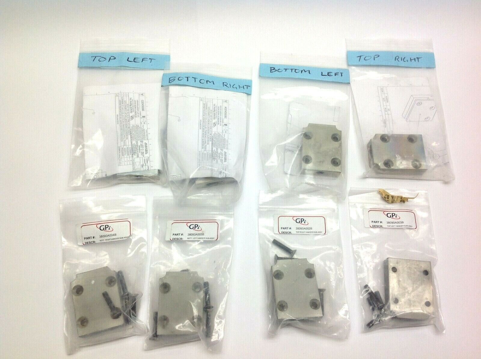 38090A005B | GPi Assorted Hanger Sub-Assembly Plates LOT OF 8 - New – Open box - Maverick Industrial Sales