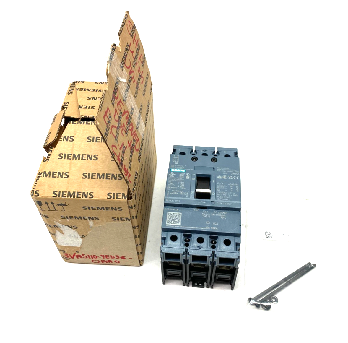 Siemens 3VA5110-4ED36-0AA0 Low-Voltage Molded Case Circuit Breaker Class S Break - Maverick Industrial Sales