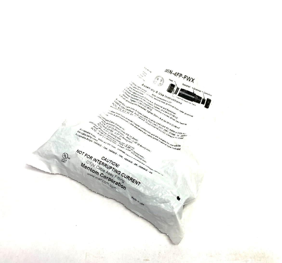 MIN-4FP-FWX | Mencom Field Wireable Cable Connector 4-Pin Female - New - Maverick Industrial Sales